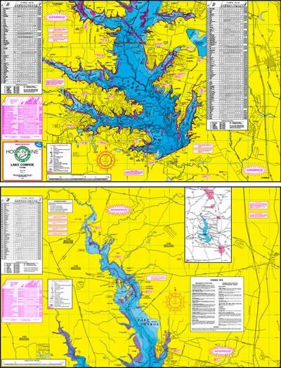 Lake Conroe Texas Fishing Map F105 – Keith Map Service, Inc.