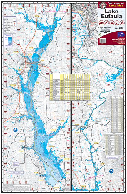 Lake Eufaula Walter F George Alabama Fishing Map #308 – Keith Map