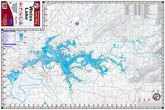 Weiss Lake Alabama Fishing Map #315
