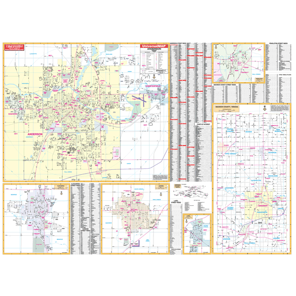 Anderson, IN Wall Map – Keith Map Service, Inc.