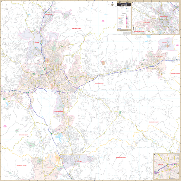 Asheville, NC Wall Map – Keith Map Service, Inc.