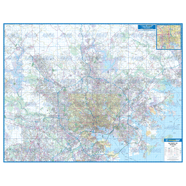 Baltimore, MD & Washington, D.C. Area Wall Map – Keith Map Service, Inc.