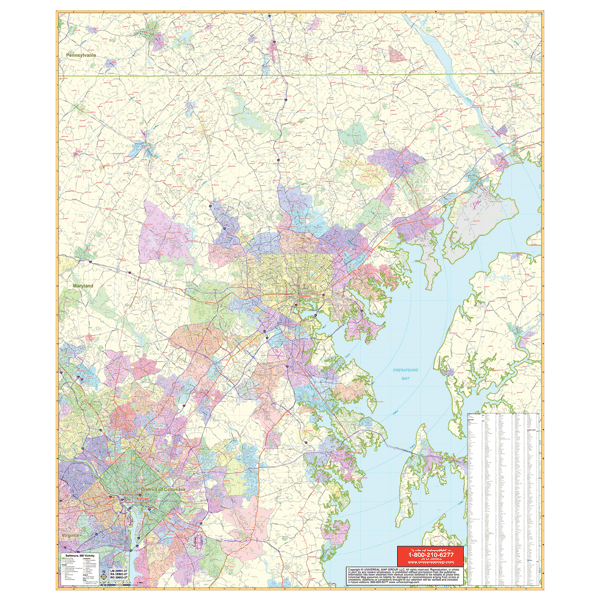 Maps Baltimore Baltimore, MD Vicinity Wall Map – Keith Map Service, Inc.