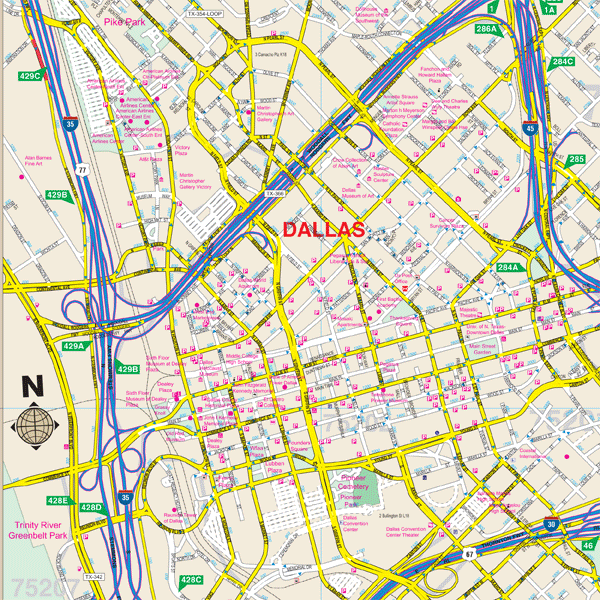 Dallas Map Compas Dallas, TX Wall Map – Keith Map Service, Inc.