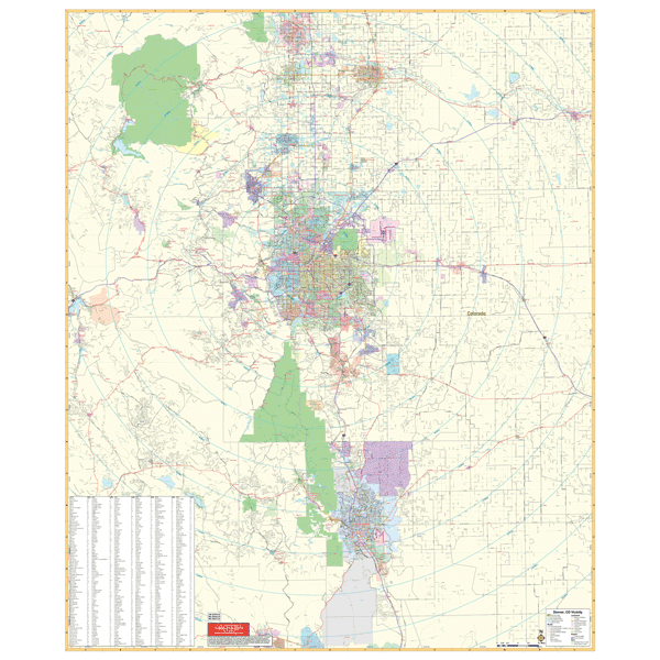Denver, CO Vicinity Wall Map – Keith Map Service, Inc.