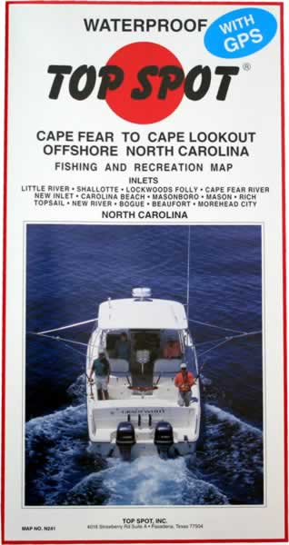 Top Spot Fishing Map N239, North Carolina Inshore, Pamlico Sound to  Morehead City and Bogue Inlet