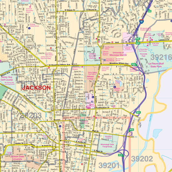 Jackson, MS Wall Map – Keith Map Service, Inc.