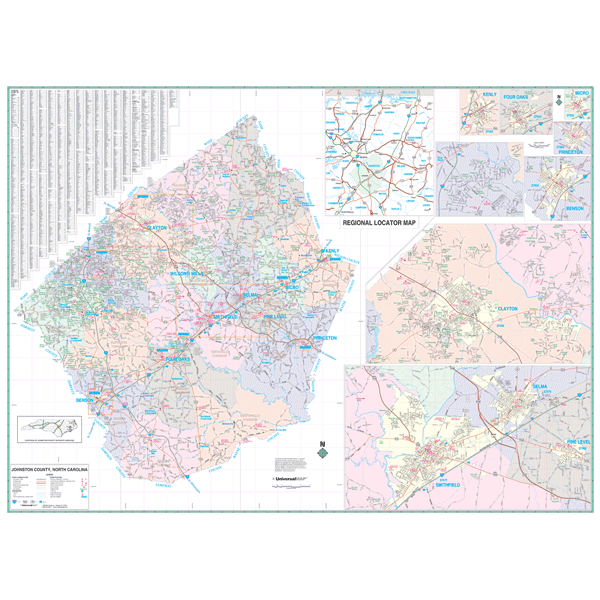 Johnston County, NC Wall Map – Keith Map Service, Inc.