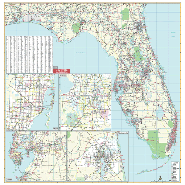 Florida Wall Map with ZIP Codes – Keith Map Service, Inc.